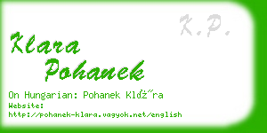 klara pohanek business card